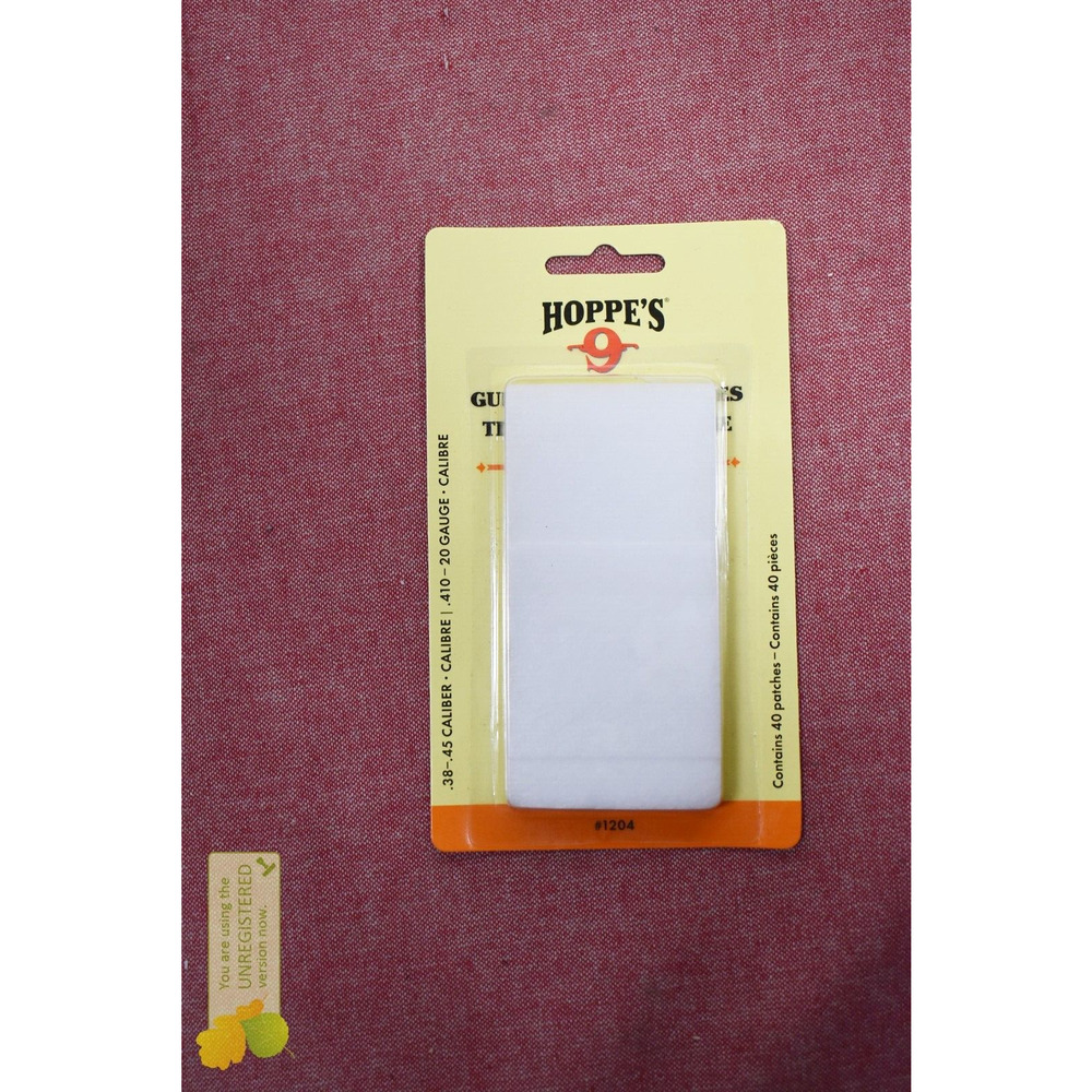 Hoppes Gun Cleaning Uniformly Woven Patches .38-.45 Caliber/.410-20-Guage 40 Pac
